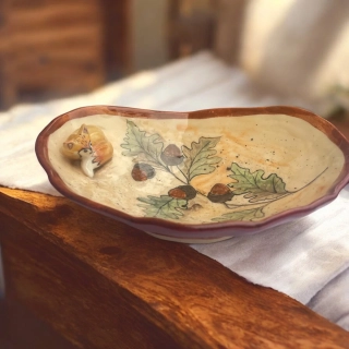 Hand - made - Keramická miska s príbehom Lesná líška