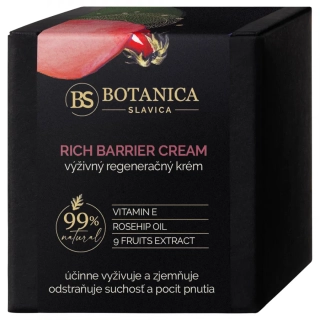 Soaphoria, Botanica Slavica - RICH BARRIER Výživný a regeneračný krém Šípkový olej & Vitamín E