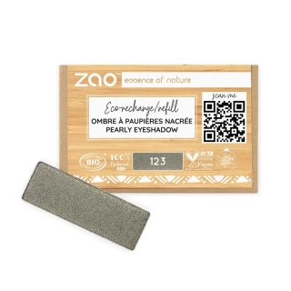 ZAO - Obdĺžnikový perleťový očný tieň 123 Grey khaki - náplň