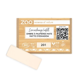 ZAO - Obdĺžnikový matný očný tieň 201 Ivory - náplň