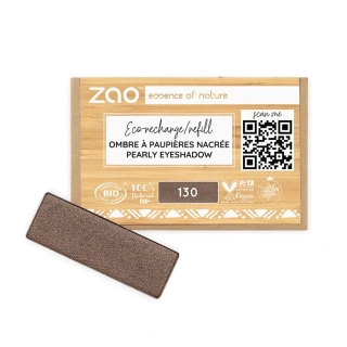 ZAO - Obdĺžnikový perleťový očný tieň 130 Intense Brown - náplň
